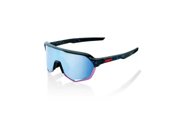 100% S2 HiPER Fahrradbrille Schwarz Holographisch/Blau Multilayer Spiegelglas