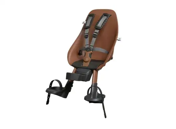 Urban Iki BIO Kindersitz vorne mit Adapter für den Lenkervorbau in Haniwa Braun/Bincho Schwarz