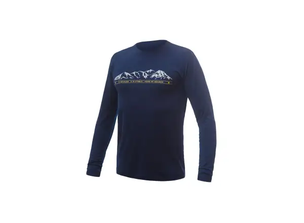 Sensor Merino Active PT Mountains Herren T-Shirt Langarm Deep Blue