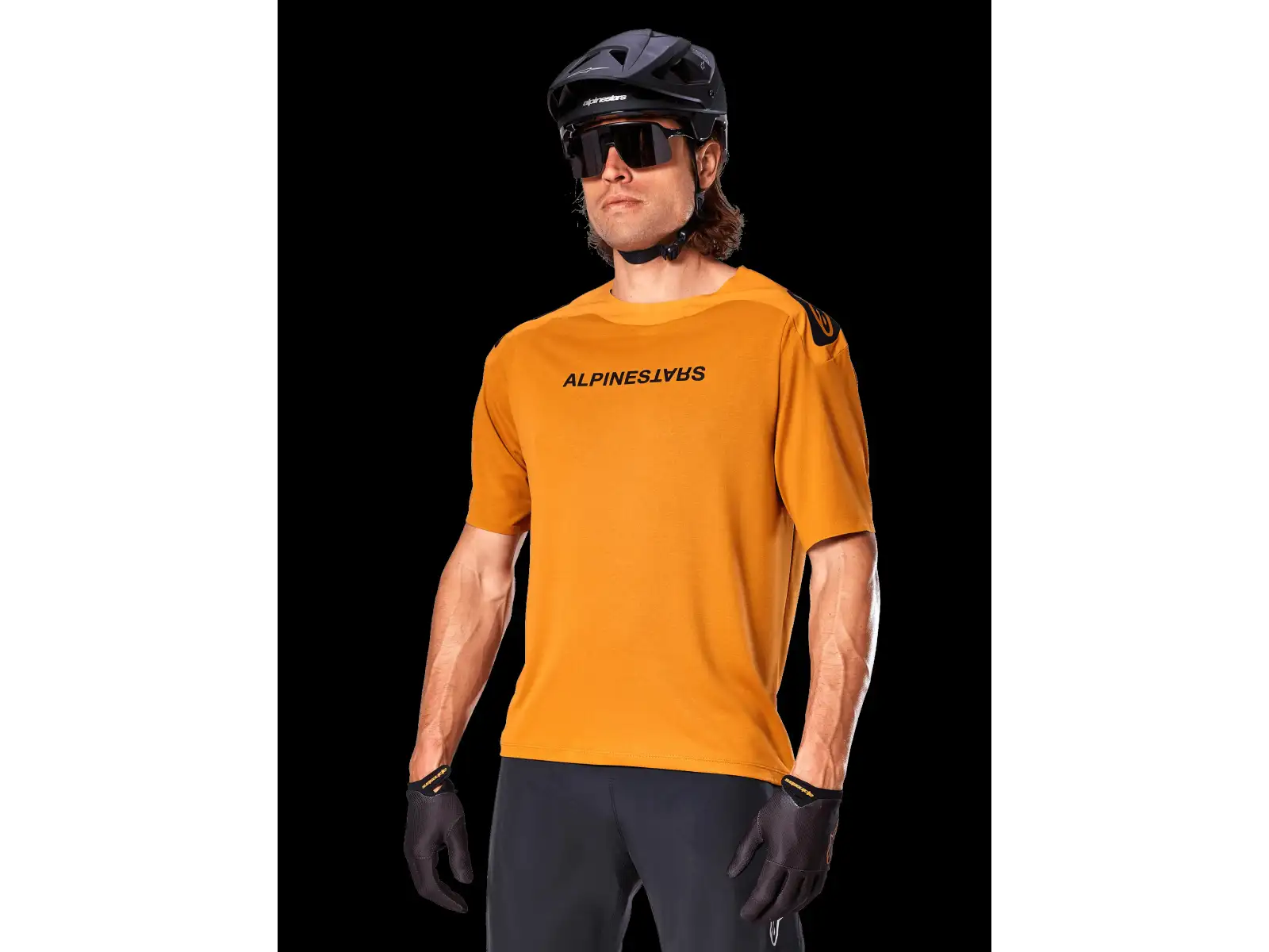 Alpinestars A-Aria Polartec Switch Herren-Trikot kurzarm Dark Gold