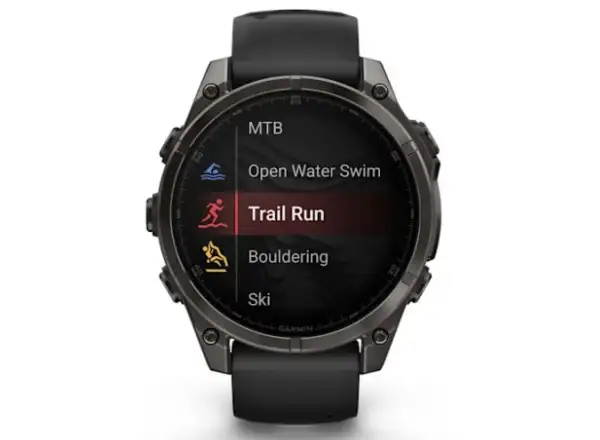 Garmin fenix 8 - 47 mm AMOLED Saphir Smartwatch Carbon Grey DLC Titan Schwarz/Grau