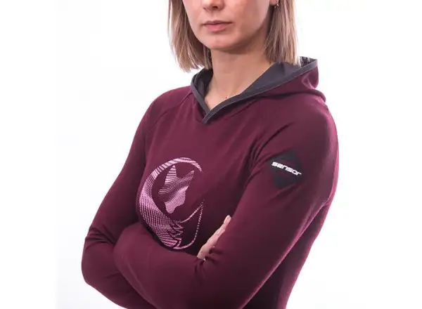 Sensor Merino Upper Fox Damen Hoodie Port Red