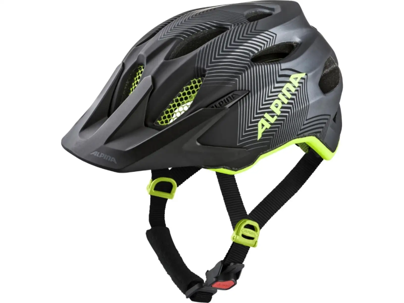 Alpina Carapax Jr. Kinderhelm Black/Neon/Yellow