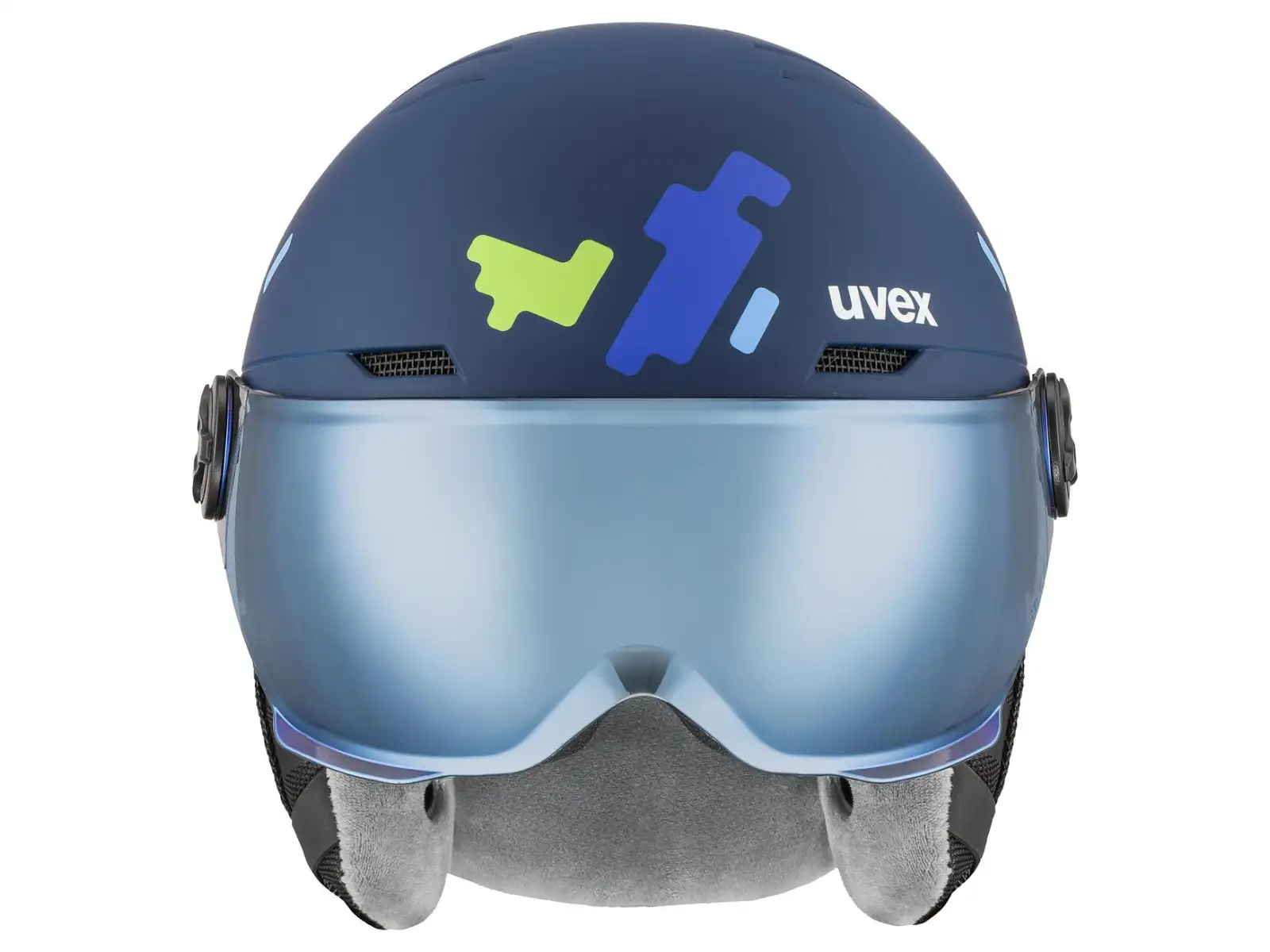 Uvex Rocket Jr Visor Skihelm blue matt