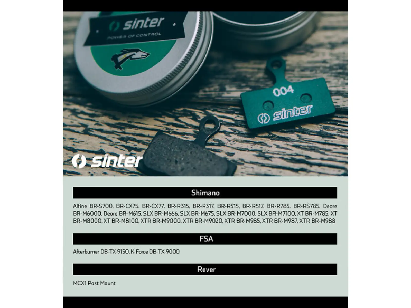 Sinter Shimano G Typ Bremsbeläge, Polymer, Grün