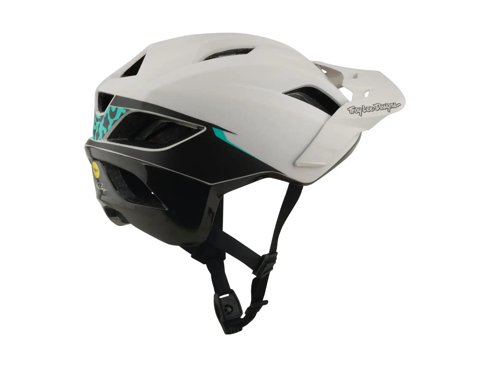 Troy Lee Designs Flowline SE MIPS Helm Stacks Pumice/Real Teal