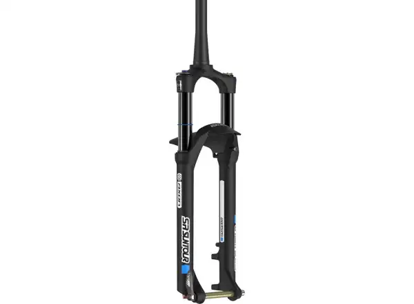 SR Suntour Axon 34 LO-RC 100 mm 27,5" Boost gefederte Gabel in Schwarz.