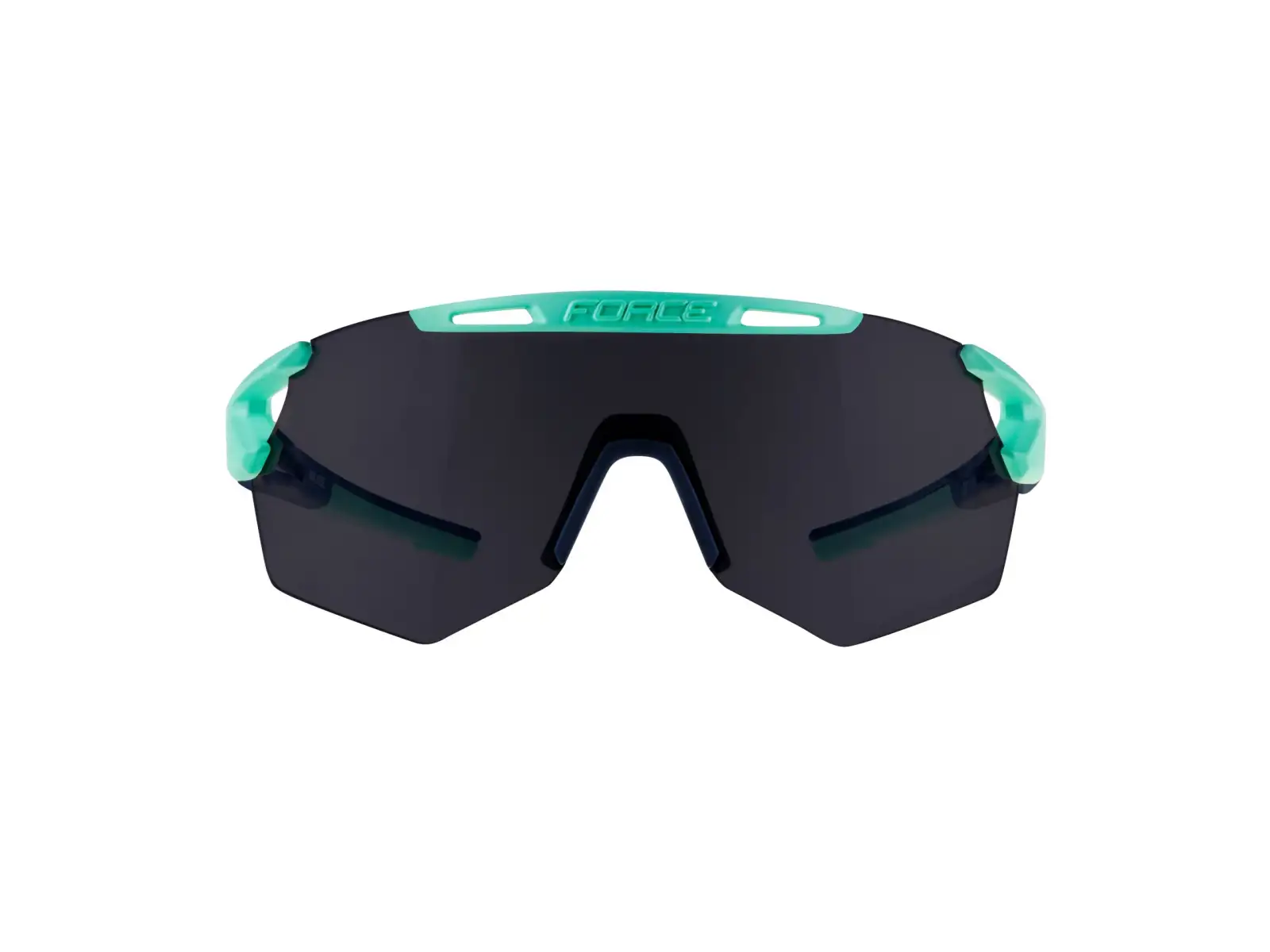 Force Arcade Fahrradbrille Mint-Sturmblau/Schwarz mit verspiegelten Gläsern.