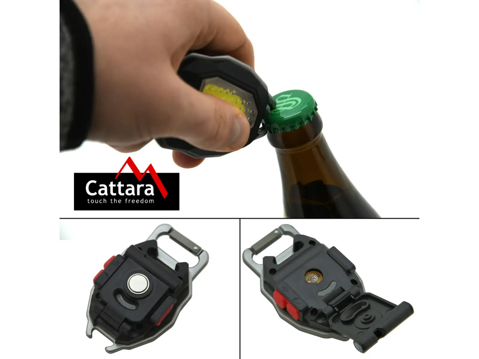 Cattara Taschenlampe COB 560 lm mit Multi-Emblem und Feuerzeug