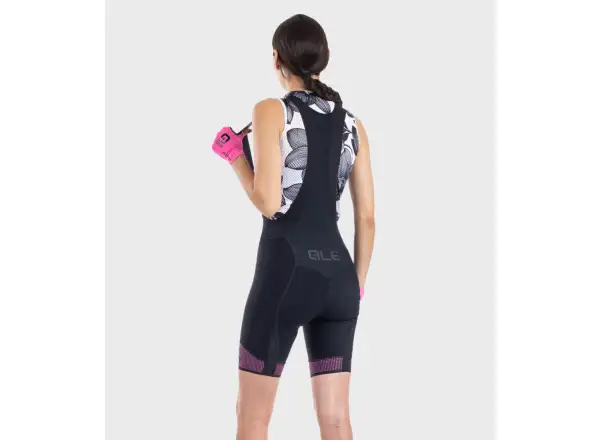 Alé PR-S Master 2.0 Damen Shorts mit Latz und Polsterung Black/Fluo Pink