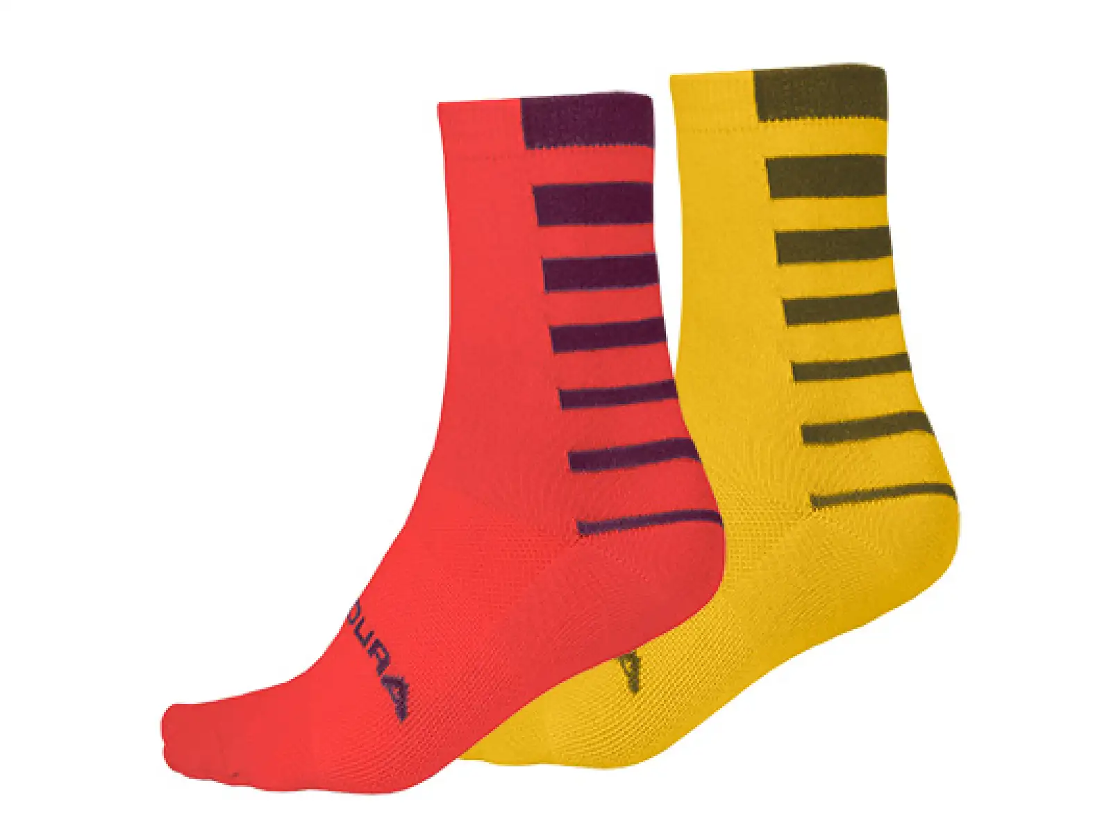 Endura Coolmax Streifensocken (2 Paar pro Packung) Granatapfel