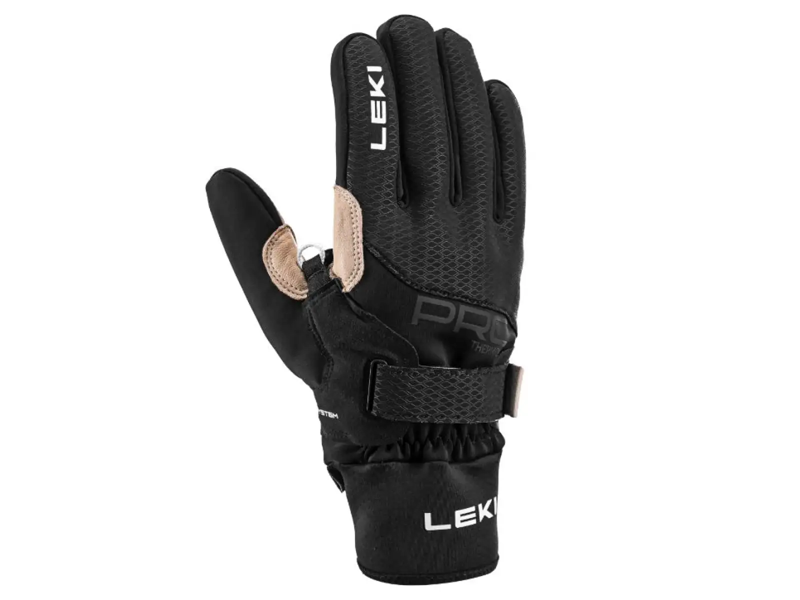 Leki PRC Premium ThermoPlus Shark Langlaufhandschuhe Black/Sand