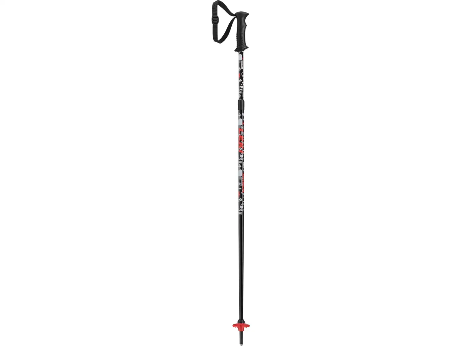Leki Rider Vario Skistöcke schwarz/weiß/neonrot