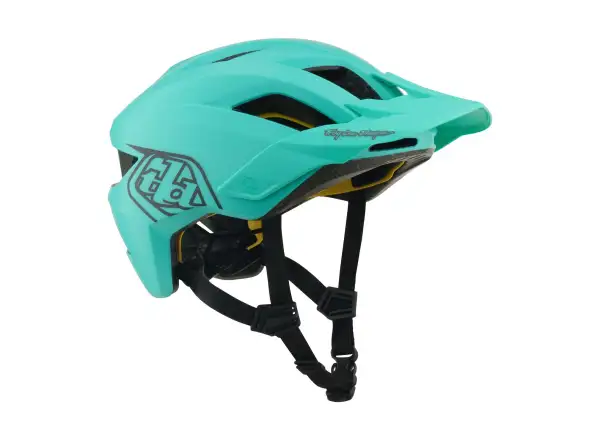 Troy Lee Designs Youth Flowline MIPS Kinderhelm Point Charcoal/Real Teal