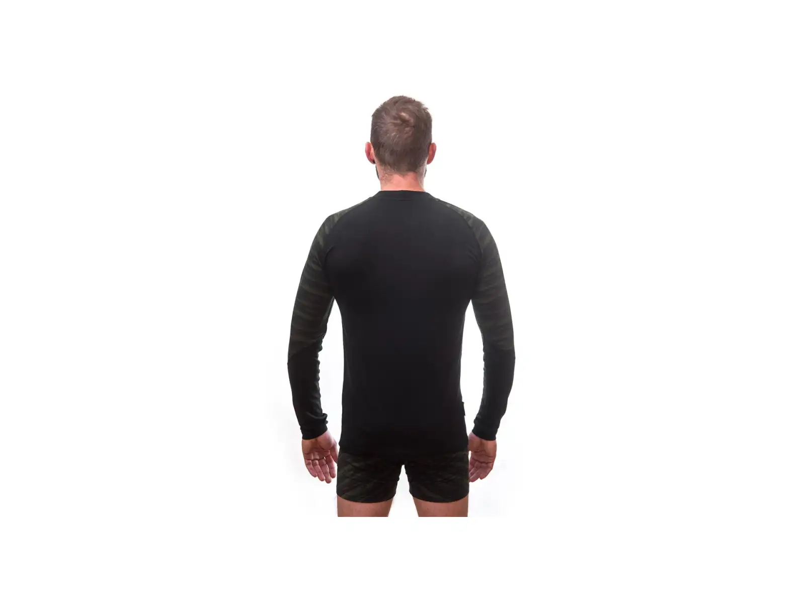 Sensor Merino Impress Herren Langarmshirt Schwarz/Batik
