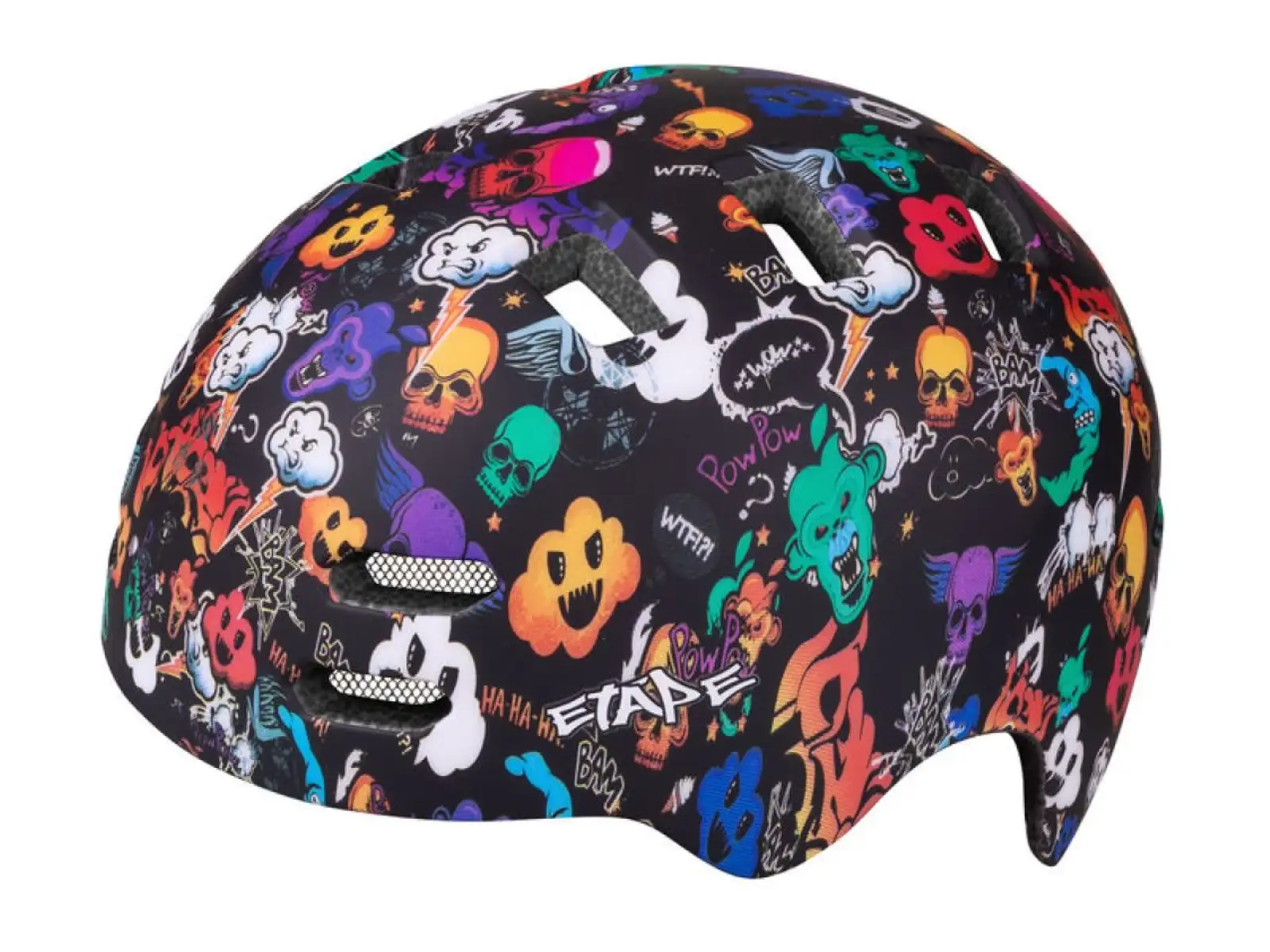 Etape Buddy Kinder-Fahrradhelm schwarz/Grafik matt