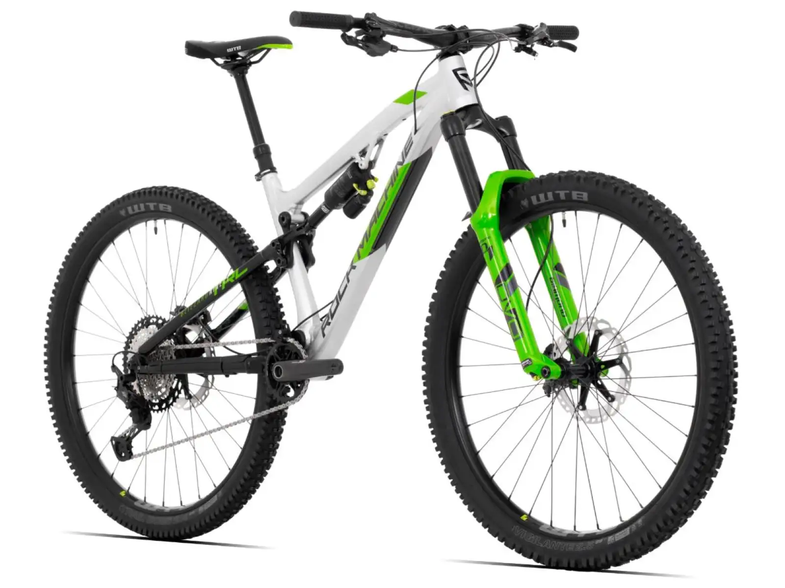 Rock Machine Blizzard TRL 90-29 glänzend silber/schwarz/DVO grün Mountainbike
