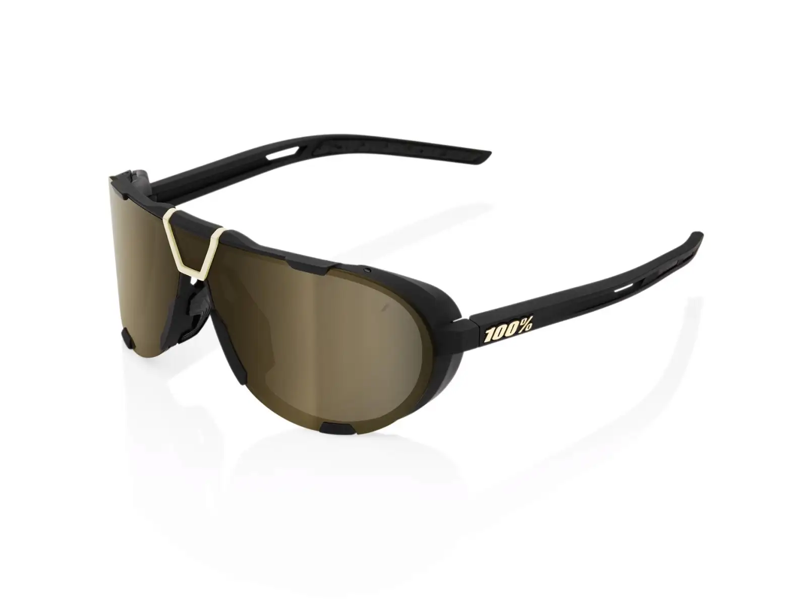100% Westcraft Fahrradbrille Soft Tact Schwarz/Soft Gold Mirror Lens