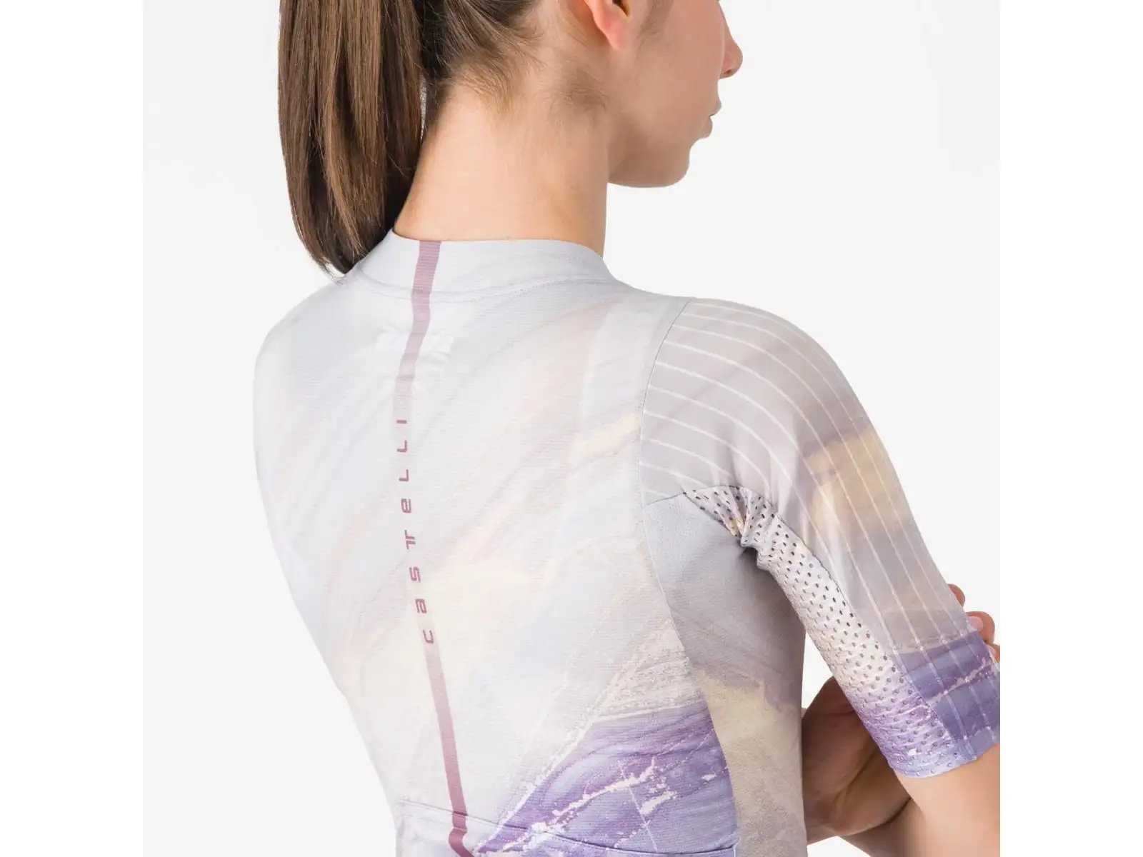 Castelli Aero Pro 8S Damen-Trikot Kurzarm Multicolor Purple