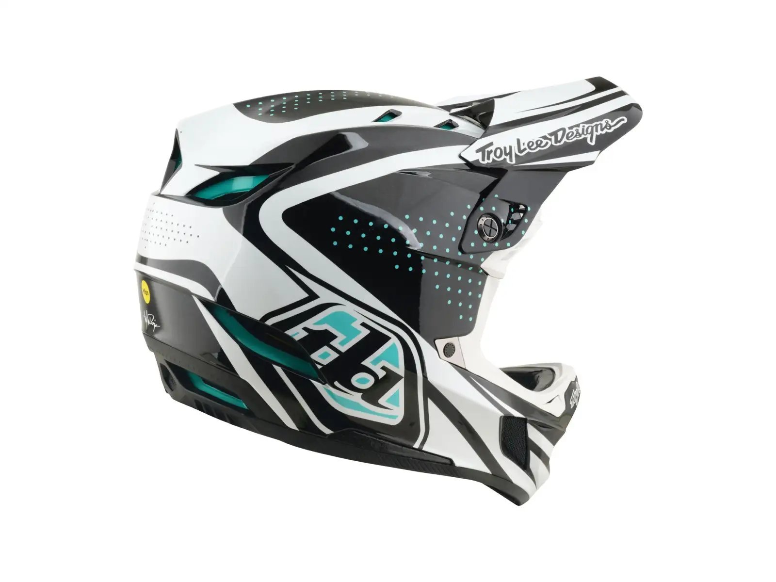 Troy Lee Designs D4 Composite MIPS Helm Crest Real Teal