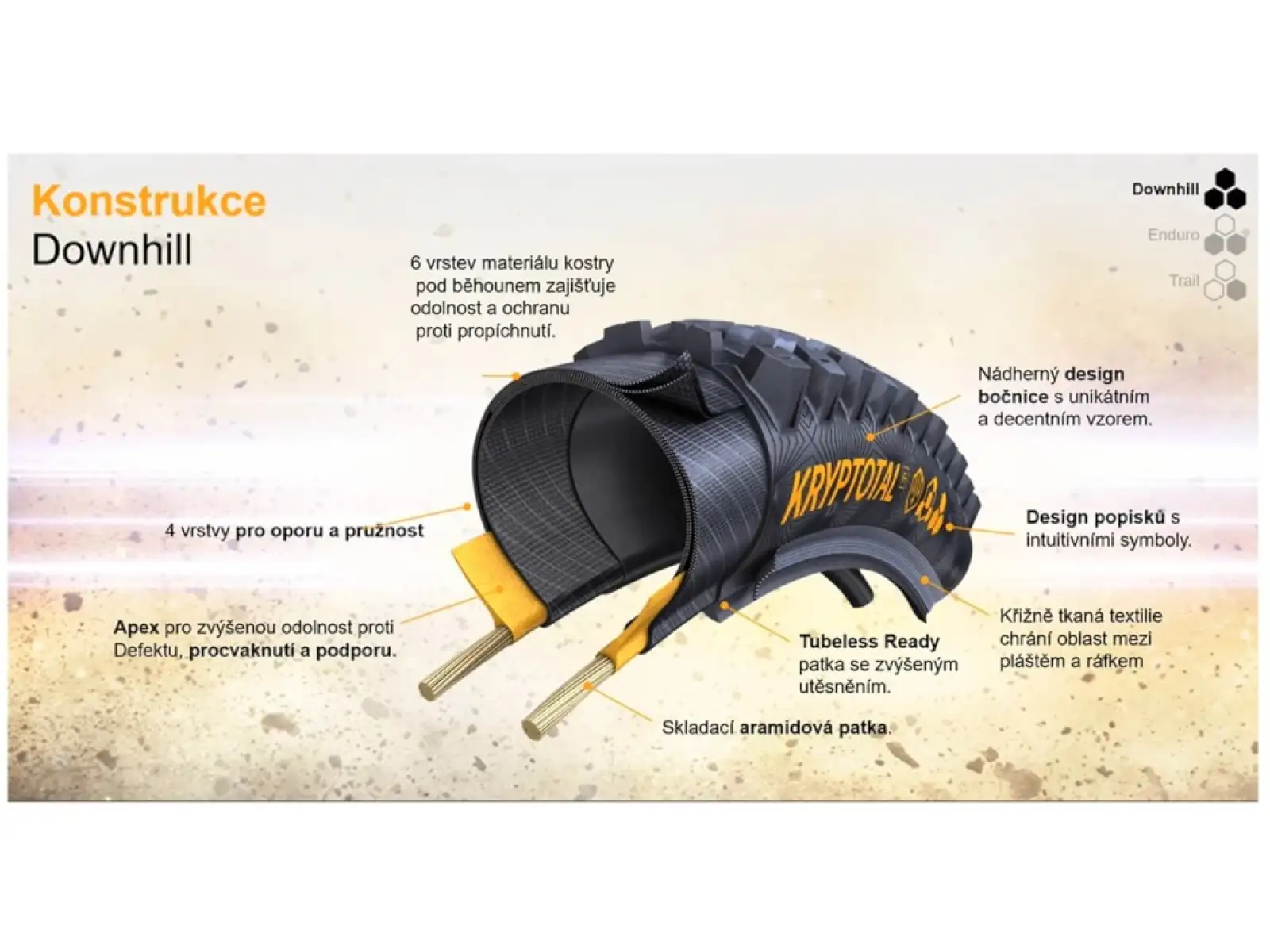 Continental Kryptotal DH Supersoft 27,5x2,40" TLR E-25 MTB Reifen Kevlar hinten schwarz