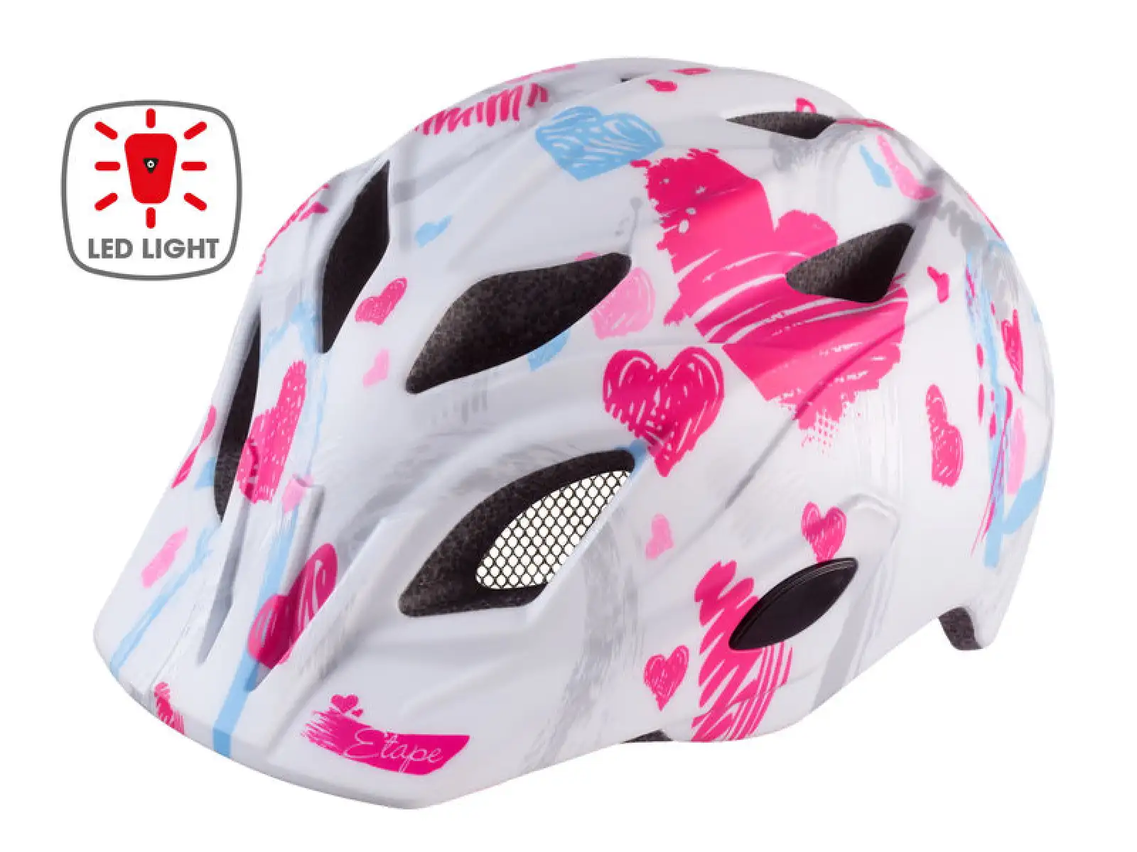 Etape Pluto Light Kinderfahrradhelm weiß/rosa matt