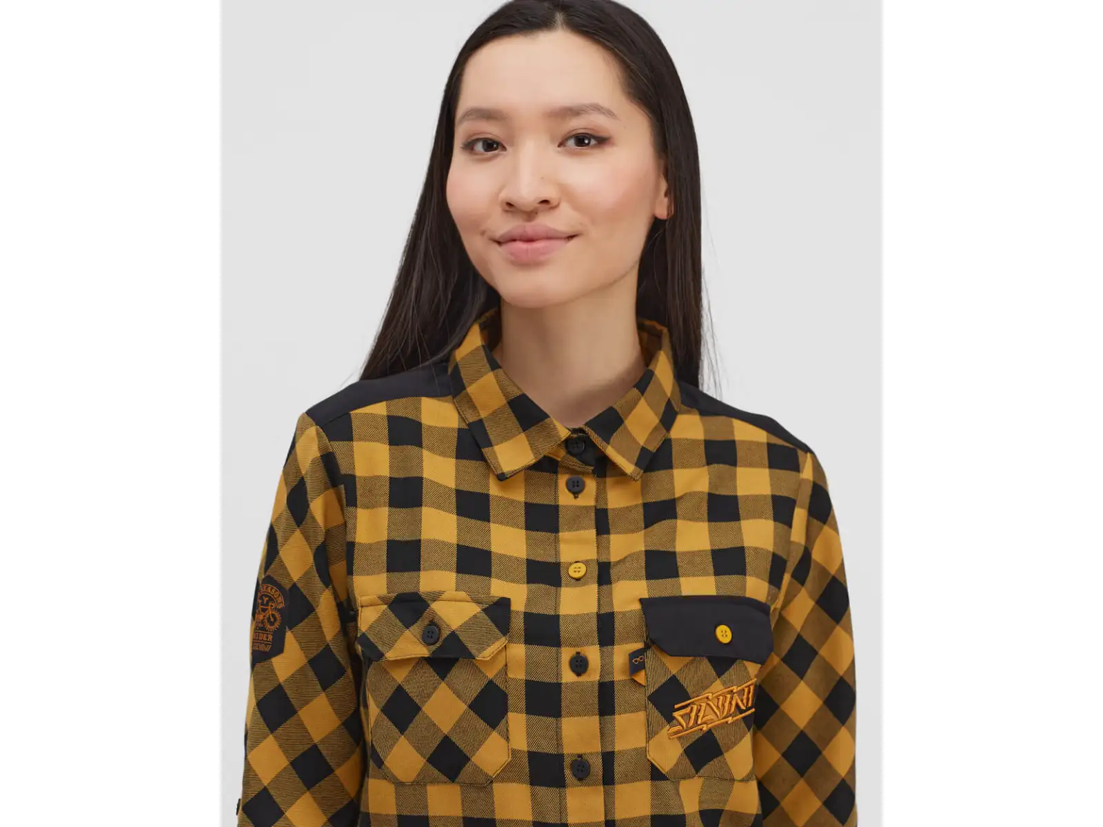 Silvini Briona Damenhemd schwarz/gelb
