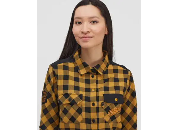 Silvini Briona Damenhemd schwarz/gelb