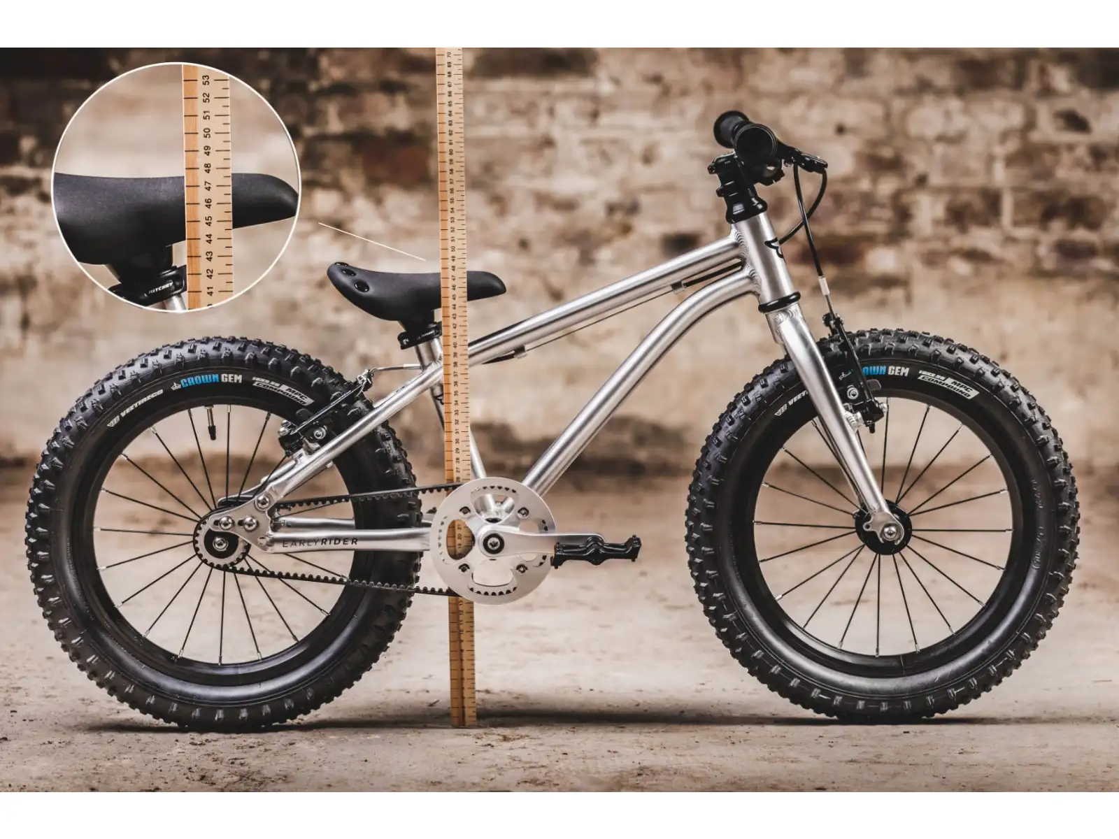 Early Rider Seeker 16 Kinderfahrrad Gebürstetes Aluminium