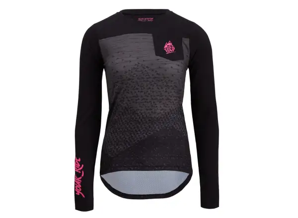 Silvini Ella Damen Langarmtrikot Schwarz/Fuchsia