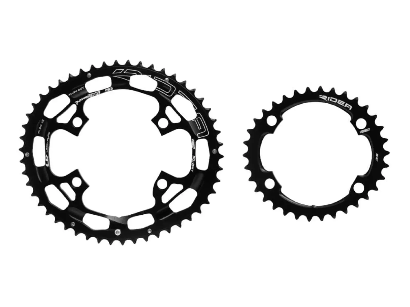 Ridea Lami Flow angetriebene elliptische Übersetzung 50/34 Zähne schwarz/weiß