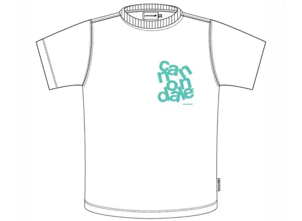Cannondale Lifestyle Herren-T-Shirt mit kurzen Ärmeln Weiß/Türkis