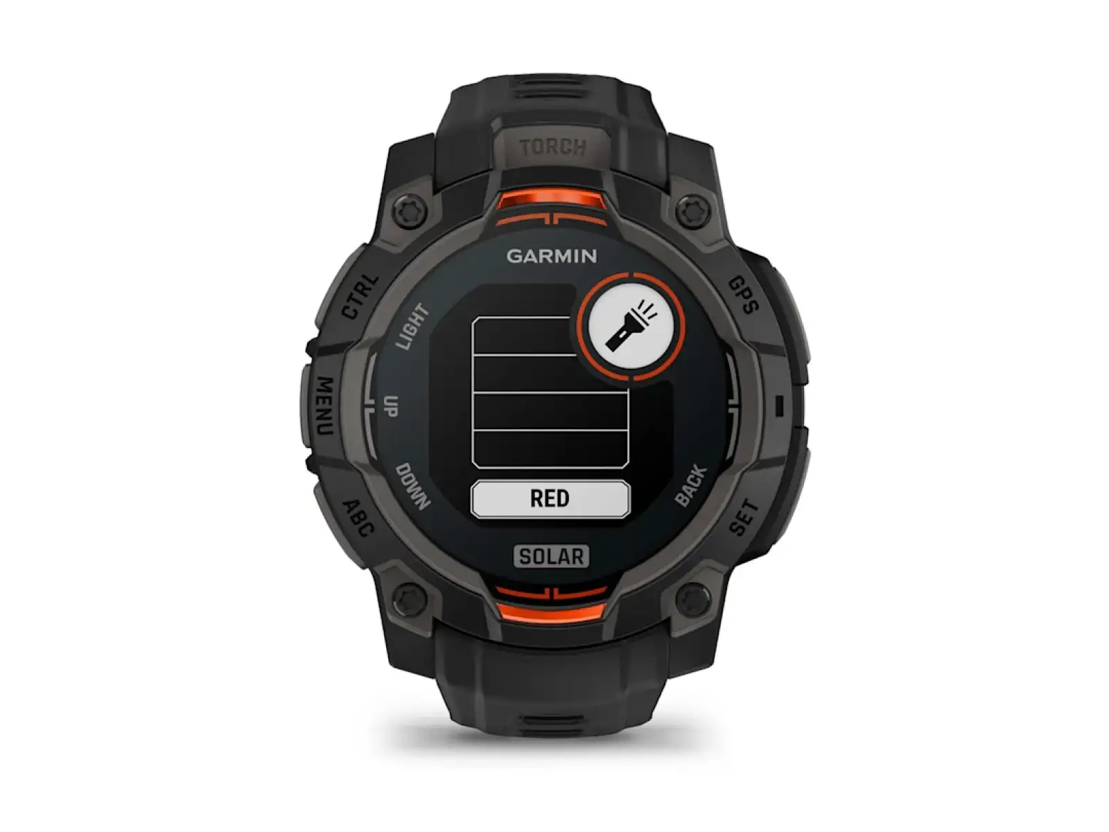 Garmin Instinct 3 Solar 45 mm Smartwatch Schwarz/Schwarzes Armband