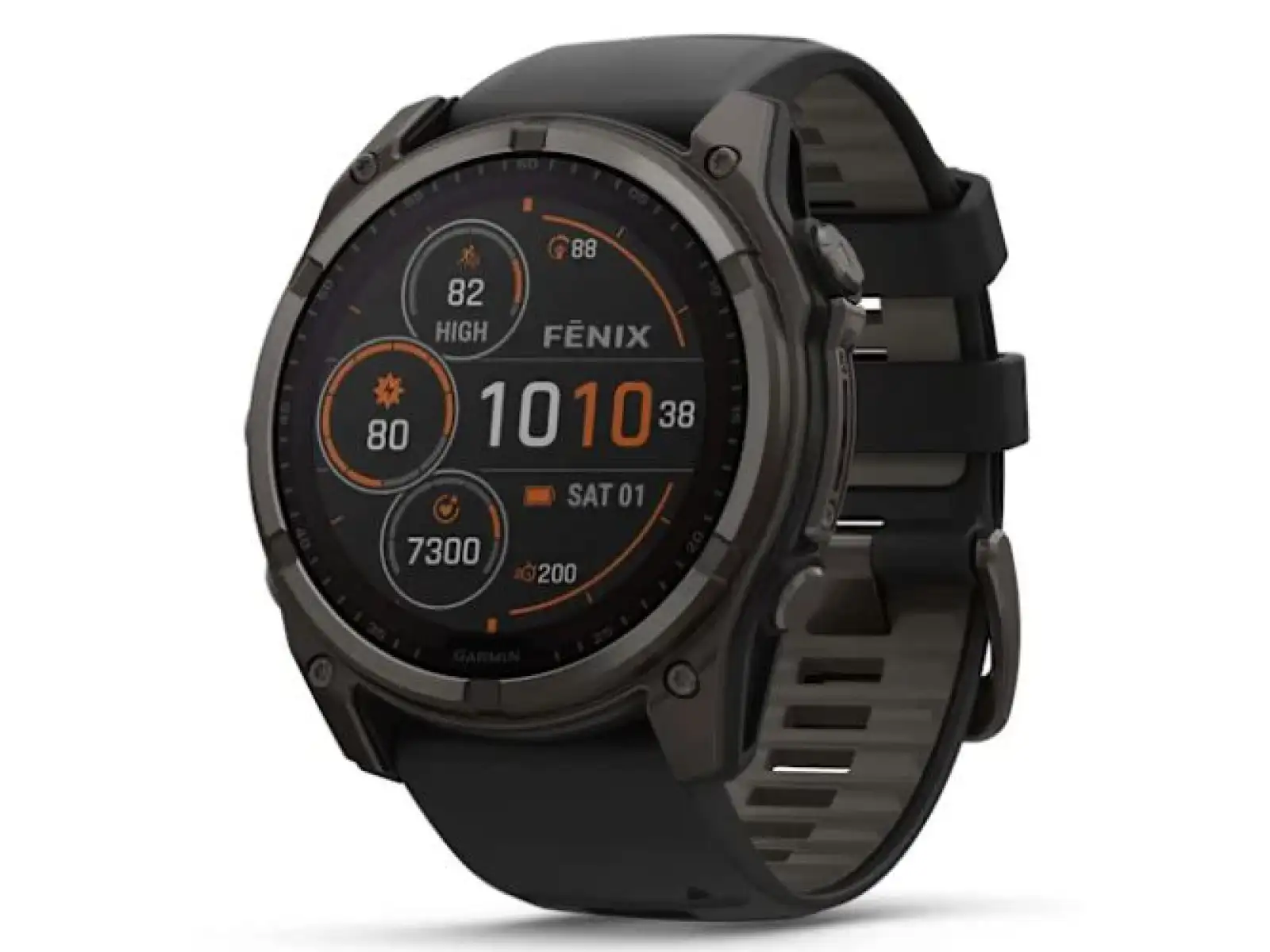 Garmin fenix 8 - 51 mm Solar Sapphire Smartwatch Carbon DLC Titanium Schwarz/ Kieselgrau