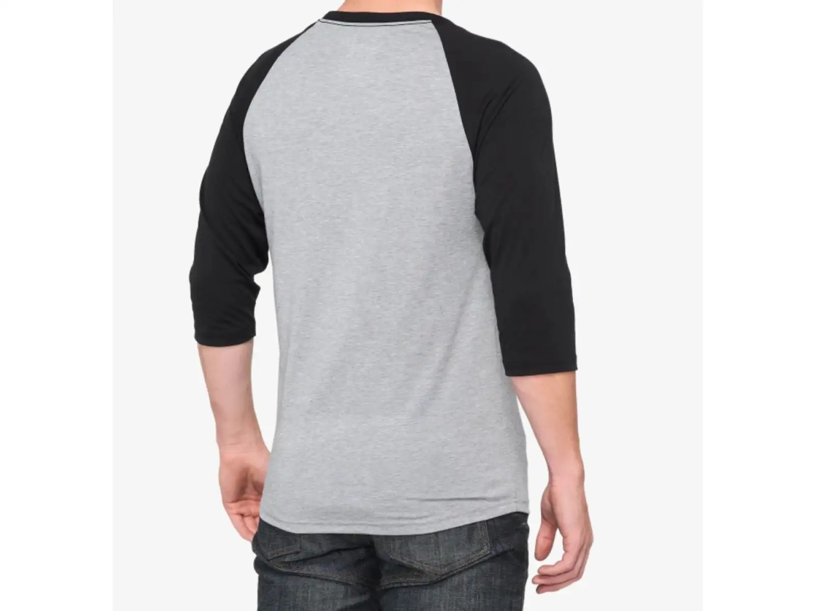 100% Icon Tech Tee Herren T-Shirt mit 3/4 Ärmeln Grau/Schwarz