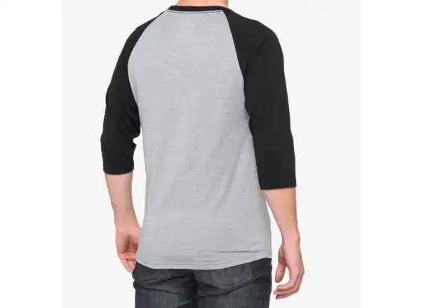 100% Icon Tech Tee Herren T-Shirt mit 3/4 Ärmeln Grau/Schwarz