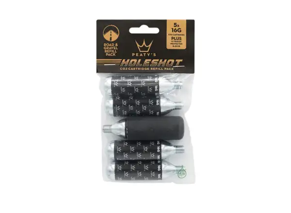 Peatys Holeshot Set mit 5 CO2-Kartuschen à 16 g.