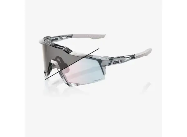 100% Speedcraft Sonnenbrille Polished Translucent Grey/Rose Gold Mirror Photochromic