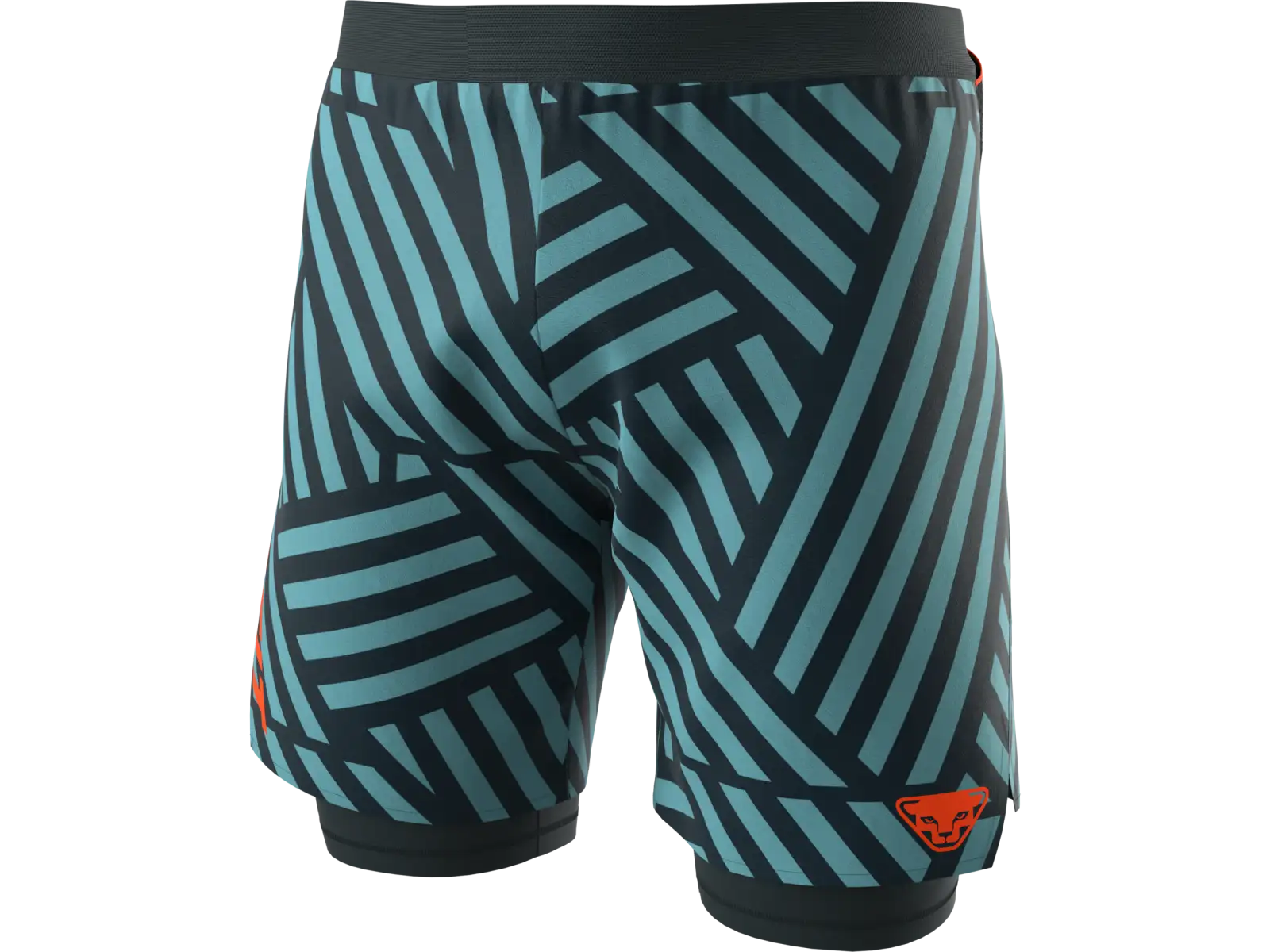 Dynafit Trail Graphic 2v1 Herrenshorts Storm Blue/Razzle Dazzle
