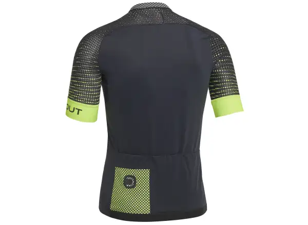 Dotout Hybrid Herrentrikot Kurzarm Schwarz/Fluogelb