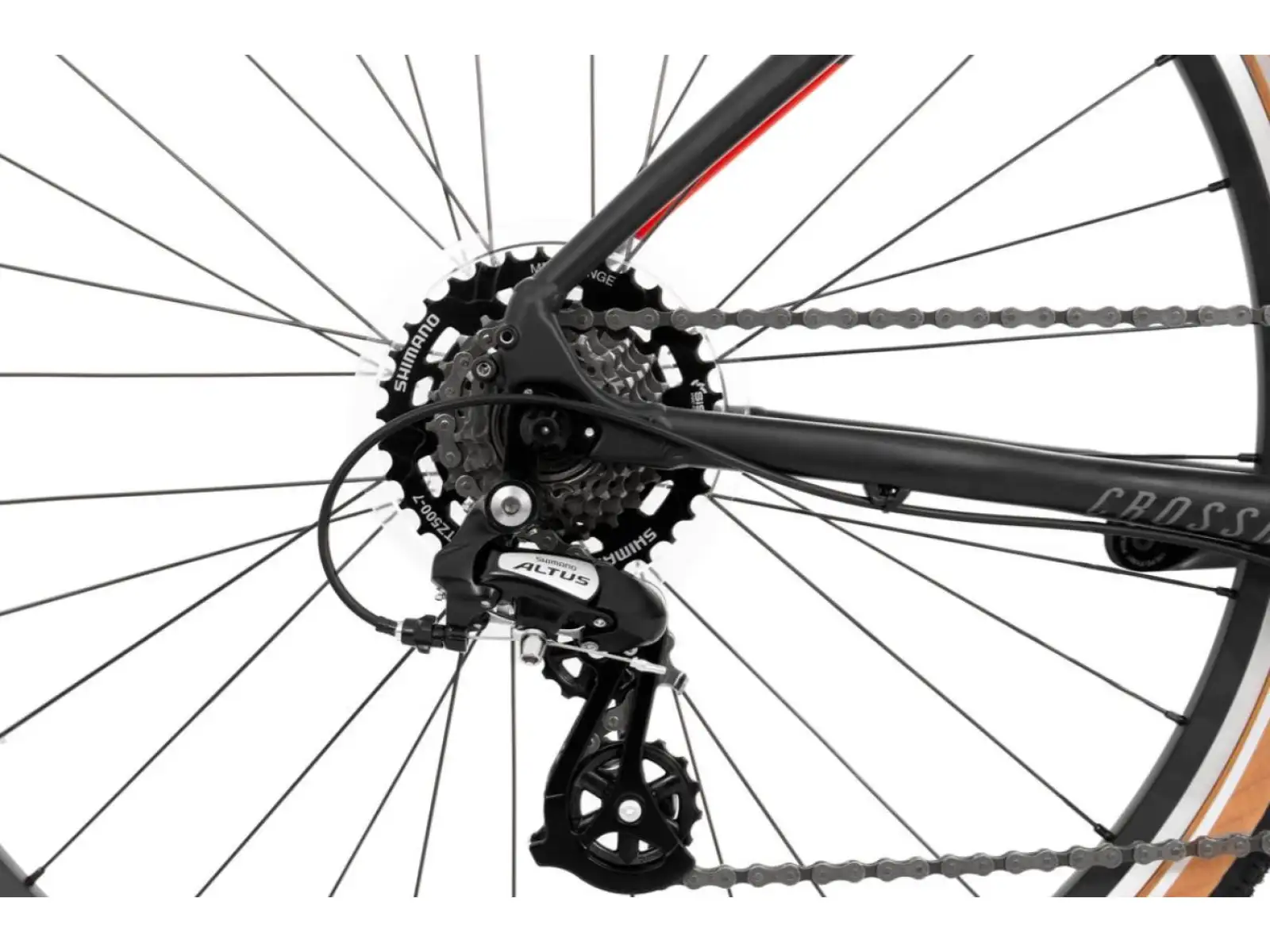 Rock Machine CrossRide 100 matt schwarz/dunkelgrau/ziegelrot Trekkingrad AUSSTELLUNGSMODELL