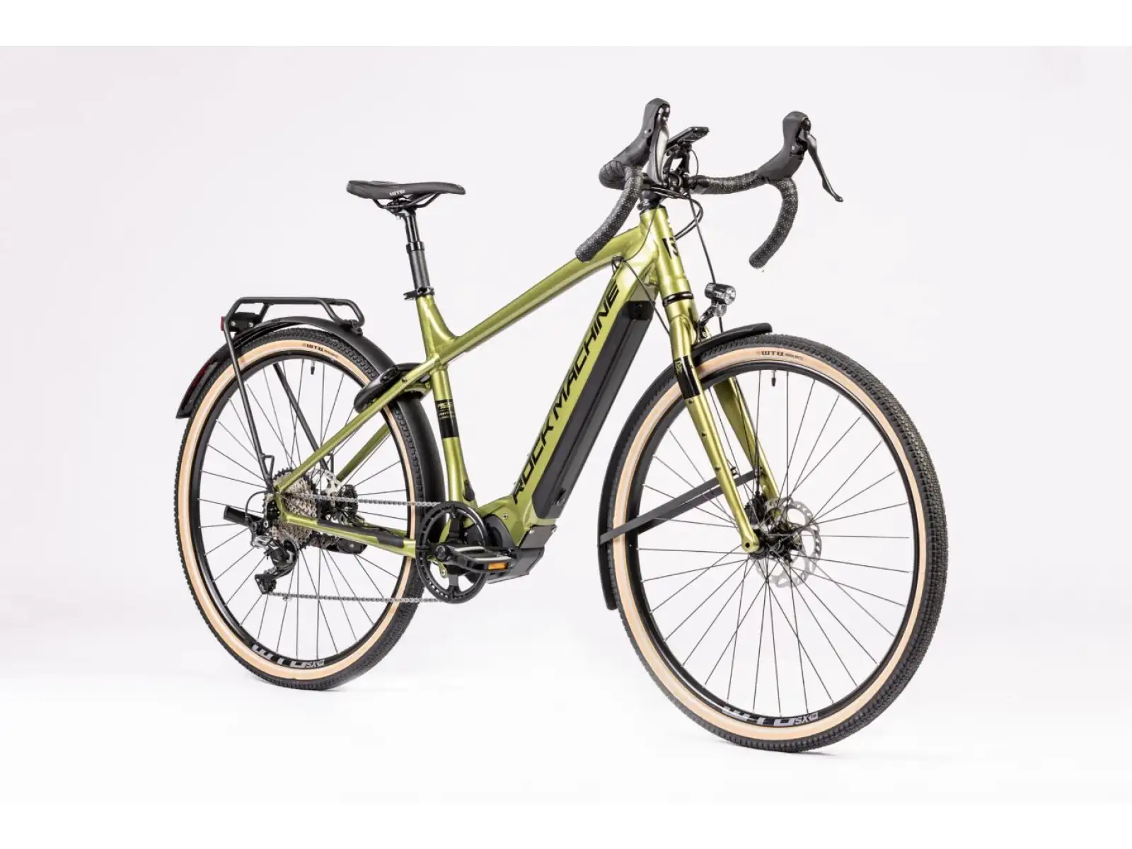 Rock Machine Gravelride e500 Schotter e-Bike Matte Khaki/Schwarz DEMO