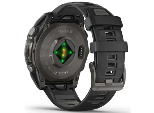 Garmin fenix 8 - 47 mm AMOLED Saphir Smartwatch Carbon Grey DLC Titan Schwarz/Grau