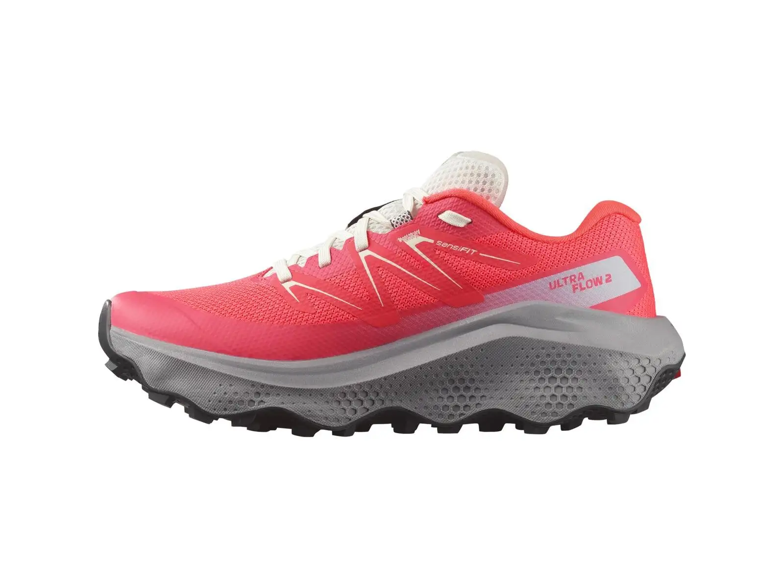 Salomon Ultra Flow 2 Damen-Laufschuhe Coral/Neon/Grau