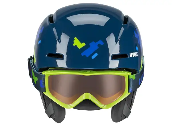 Uvex Viti Set Skihelm und Brille blue puzzle