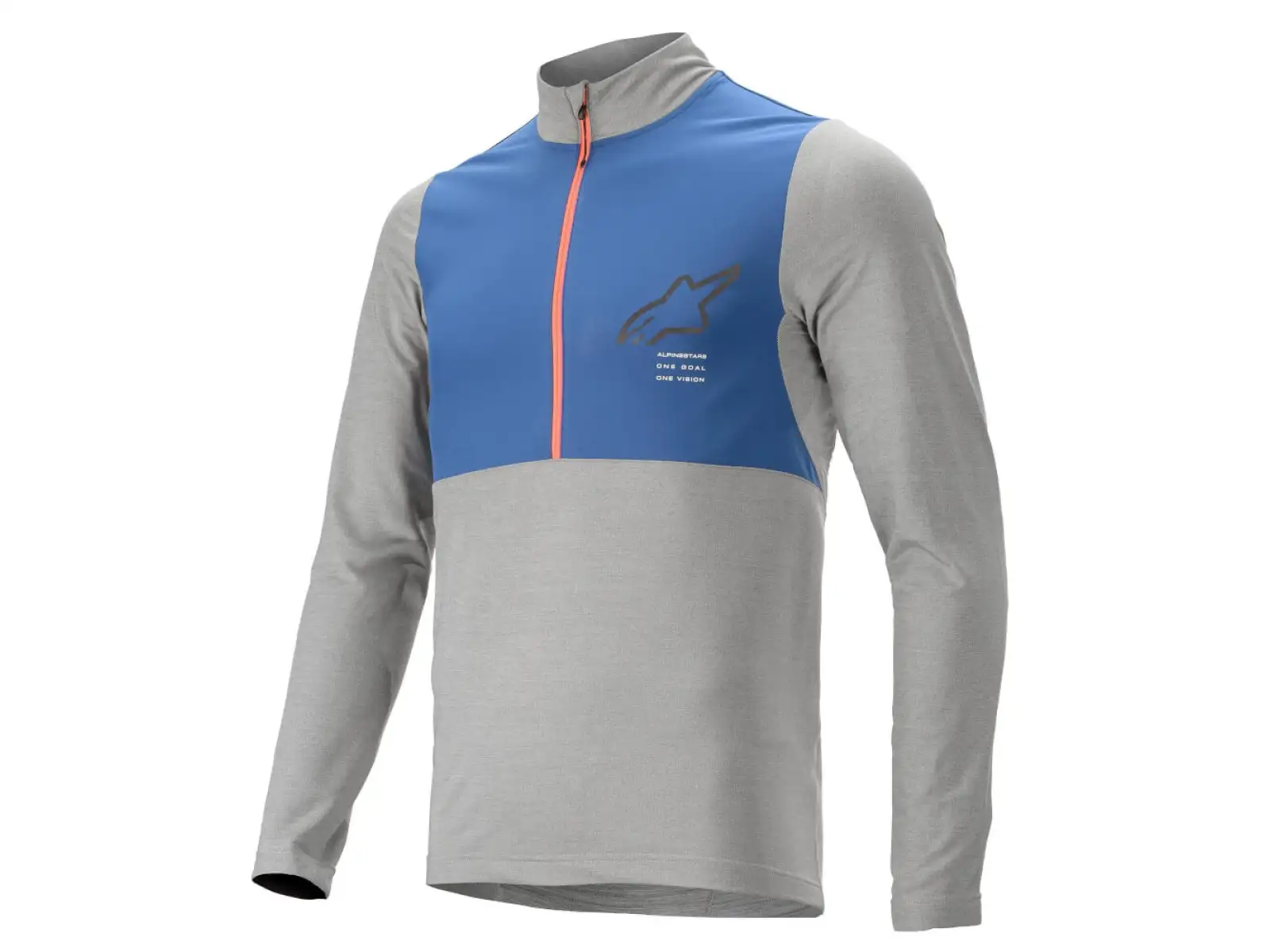 Alpinestars Nevada Herrentrikot mit langen Ärmeln Melange Grau-Mitte Blau