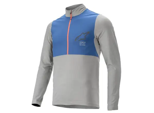 Alpinestars Nevada Herrentrikot mit langen Ärmeln Melange Grau-Mitte Blau