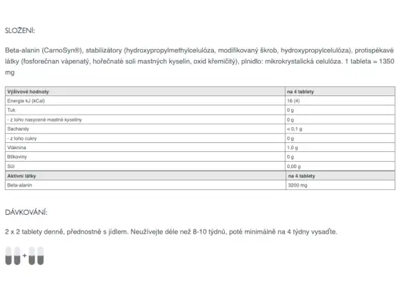 Sponser Beta Alanine Tabletten zur Laktatausgleich in den Muskeln 140 Tabletten