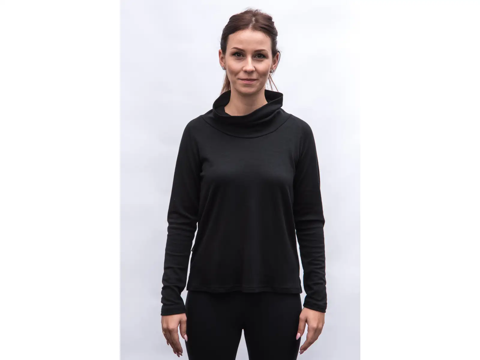 Sensor Merino Blend Damenrollkragen schwarz