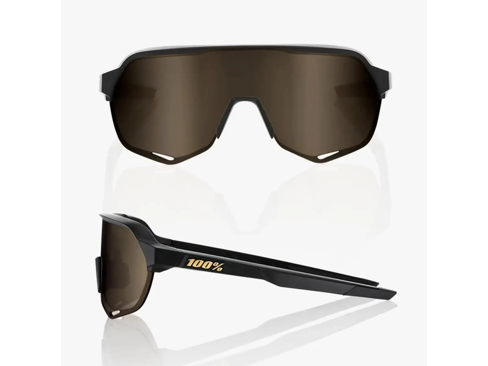 100% S2 Sportbrille Matte Black/Soft Gold